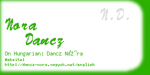 nora dancz business card